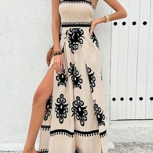 Elegant Black and Cream Jumpsuit